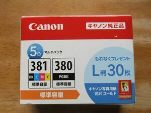 キャノン　純正品プリンターインク　381/380　5色マルチパック・標準容量　未開封　期限切れ　Canon