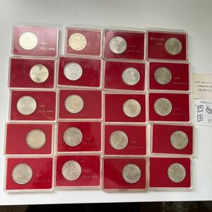 1964年 昭和39年　東京オリンピック 記念硬貨 1000円銀貨 まとめてみました20枚 100円銀貨1枚 ケース入り 0506