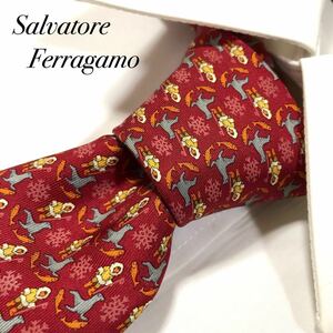 送料無料 Salvatore Ferragamo サルバトーレフェラガモ 赤 オットセイ