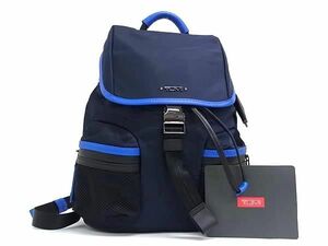 ■新品■未使用■ TUMI トゥミ ナイロン 巾着型 リュックサック バックパック メンズ レディース ネイビー系×ブルー系 AZ0531