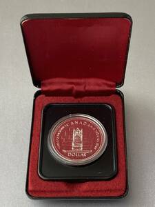 カナダ 銀貨 1ドル 1977年 シルバージュビリー エリザベス2世 在位25周年記念 コイン プルーフ ケース付 玉座
