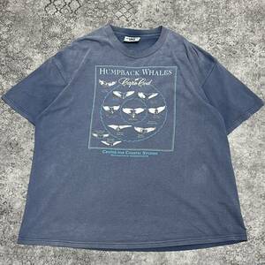 USA製 90s Lee リー アートT クジラ フェード ネイビー 90年代 ヴィンテージ ビンテージ vintage