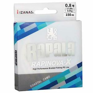 Rapala(ラパラ) PEライン ラピノヴァX カモパターン 150ｍ 0.8号 17.8lb 4本編み コスタルカモ RLX150M08CC