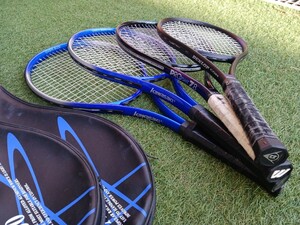 テニスラケット　4本セット　ダンロップ、ミズノ、カワサキ