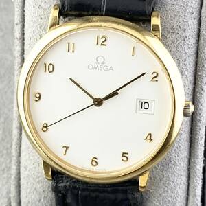 【1円〜】OMEGA オメガ 腕時計 メンズ DE VILE デビル ホワイト文字盤 ゴールド アラビア数字 デイト 可動品