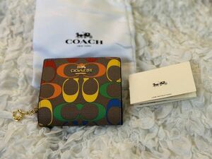 COACH コーチ 二つ折り財布 ミニ財布 レインボー C4536 新品 179