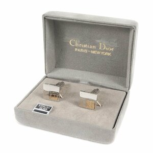 美品 Christian Dior クリスチャンディオール シルバー カフスボタン ハイブランド ラグジュアリー フォーマル オフィス カジュアル