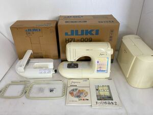 サ6648M★JUKI　ジューキ　jupre　ジュプレ　HZL-009　コンピューターミシン　刺繍機 EM-2　刺繍　裁縫★