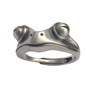 同梱Ok送安[かえる蛙カエル指輪]フロッグ装身具リング田んぼの動物シルバー金属メッキ生き物ペット両生類アクセサリー