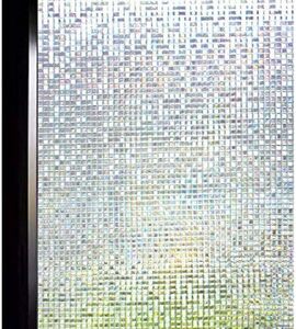 紫外線UVカット 結露防止 水で貼る 遮光 断熱 ガラスフィルム 目隠しシート 貼り直し 3D窓用フィルム 0.6MX2M_石道0
