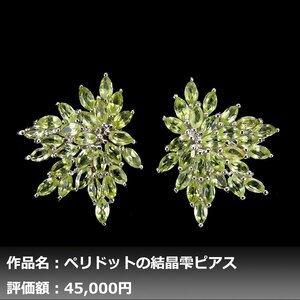 【1円新品】イケゾエガレ｜5.00ct 天然ペリドット K14WG仕上ピアス｜作家モノ｜本物保証｜NGL鑑別対応