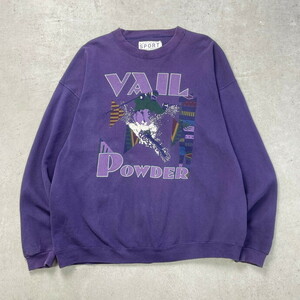 90年代 USA製 VAIL POWDER プリントスウェットシャツ スキー メンズXL
