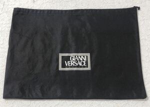 ジャンニ・ヴェルサーチ「GIANNI VERSACE」バッグ保存袋 (3714) 正規品 付属品 布袋 巾着袋 不織布製 ブラック 49×35cm バッグ用