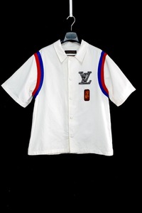 LOUIS VUITTON NBA ルイヴィトン エヌビーエー レザーパッチ 半袖シャツ ホワイト Mサイズ RM212M EV9 HLS11W