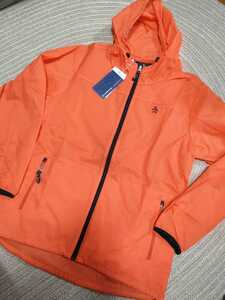 新品 定価17600 Munsingwear マンシング 撥水 薄手 ジャケット L パーカー オレンジ ネイビー ウィンドブレーカー メンズ ゴルフ