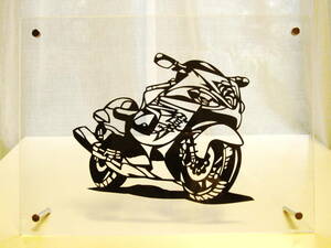 スズキ・ＧＳＸ１３００Ｒ隼☆切り絵☆ＧＳＸ１１００Ｓ刀☆ハンドメイド作品☆ガレージの飾りに