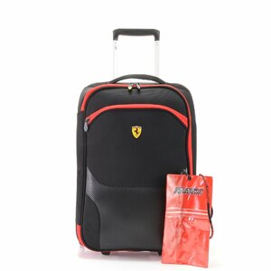 1円■美品■ERRARI フェラーリ スーツケース キャリーケース ボストン バッグ 出張 旅行 トランク ブラック 黒 紳士 A4 メンズ EEM W16-1