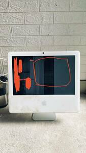 iMac A1208 EMC 2114 起動確認済み 液晶難あり 未初期化 電源ケーブル付き 部品取りやレストア素材としての出費です