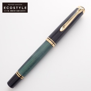 Pelikan ペリカン SOUVERAN スーベレーン ペン先18C-750 字幅F ストライプ 万年筆 グリーン/ブラック