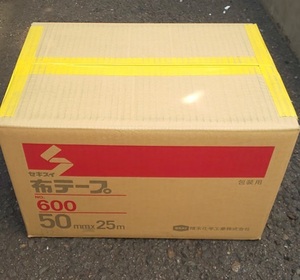 【新品・未開封】布テープ No.600 50mm×25m (1ケース30巻入)　黄色　セキスイ　包装用
