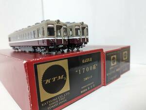 美品　室内灯付き　動作確認済み カツミ 0110名　東武鉄道 1700系　モハ　奇数車　偶数車 2両セット HOゲージ 鉄道模型 katsumi KTM