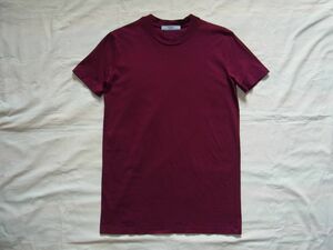 ★美品★ PRADA プラダ 無地 Tシャツ sizeXS バーガンディ イタリア製 ★古着 レディース トップス カットソー クルーネック ワインレッド