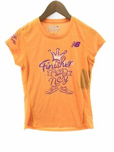 ゆうパケットOK New Balance ニューバランス プリント Tシャツ S/オレンジ ■◆ ☆ dgb8 レディース