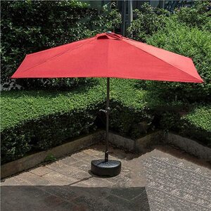 Patio Half Umbrella, With Hand Crank, Garden Umbrella, 160g Polyester Cloth, Suitable For Shopping Malls, Courtyards, Balconies,