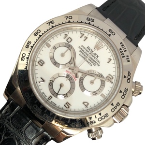 ロレックス ROLEX デイトナ F番 116519 ホワイト K18WG/革ベルト 腕時計 メンズ 中古