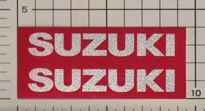スズキ スパンコール ステッカー ２枚組 SUZUKI sticker Racing 赤