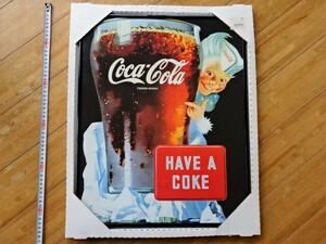 ●Coca-Colaの定番☆コカ・コーラUSA≪コークボーイ☆HAVE A COKEフレーム入りポスター≫縦51×横41㎝☆未展示品☆送料無料です！