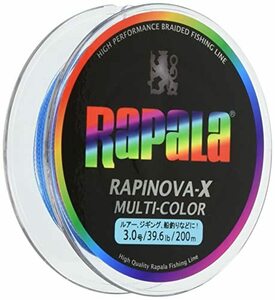 Rapala(ラパラ) PEライン ラピノヴァX マルチカラー 200m 3.0号 39.6lb 4本編み 10m毎に5色分け RXC200M3