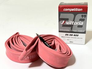 【送料無料】Vittoria COMPETITION LATEXチューブ　700×25-28C 仏式48mmバルブ 新品2個セット《ラテックス》