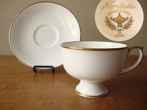 Noritake オールド ノリタケ 1967-1990年代 ゴールドライン ボーンチャイナ カップ & ソーサー 金彩 白い食器 アラジンランプ印 最大4客