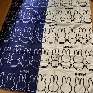 新品即決送料無料♪新柄　miffy ミッフィー どこかな？　フェイスタオル2枚セット 濃白　中紺　34×75㎝ 綿100％　人気　品薄