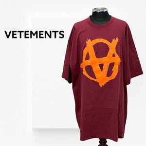 VETEMENTS ヴェトモン 21AW ダブルアナーキー ロゴプリント 半袖 Tシャツ ユニセックス UA52TR450R