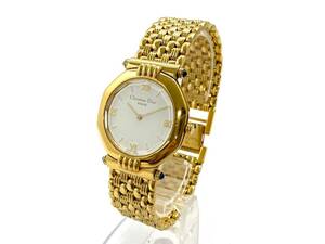 (UT) Christian Dior/クリスチャンディオール スウィング 63151 クォーツ 白文字盤 ローマン カットガラス メンズ腕時計 (UT622)