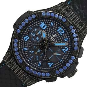 ウブロ HUBLOT ビッグバン 世界250本限定 341.SV.9090.PR.0901 ブラックフローブルー SS 腕時計 メンズ 中古