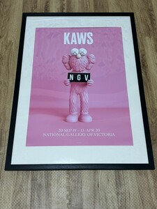 KAWS BFF PINK NGV ポスター 額装品 kaws first tokyo 2019年