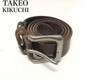 TAKEO KIKUCHI ベルト レザーベルト ブラウン タケオキクチ 茶色 ( 1169 )
