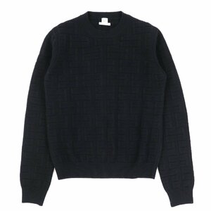 美品 エルメス 22AW Hジャガード ウールニットセーター レディース 黒 36 HERMES