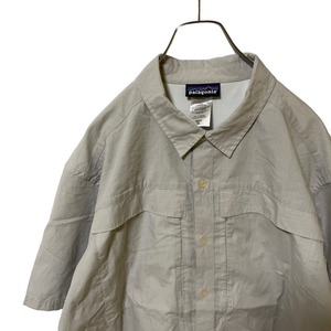 P1 パタゴニア　XL アメリカ古着　薄手　半袖　シャツ　ワークシャツ　グレー　patagonia メンズ