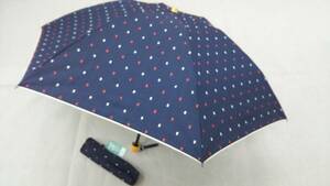 晴雨兼用傘　レディース　日傘　雨傘　折りたたみ傘　スイスドット　ネイビー　新品