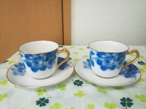 大倉陶園 ブルーローズ コーヒーカップ カップ＆ソーサー 花柄 皿 プレート ノリタケ ナルミ ウェッジウッド