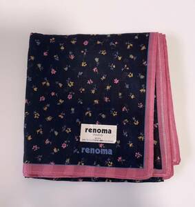 タグ付き未使用品◆renoma PARISレノマ 大判　花柄ハンカチ◆