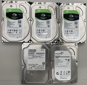 1円スタート！！　東芝・SeagateのHDD５台まとめて