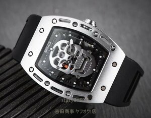 A7837☆新品BAOGELA オマージュ時計 リシャールミル 好きにおすすめ機械式 スケルトン メンズ シルバー メンズ腕時計