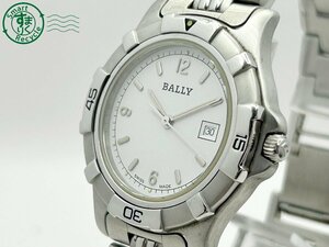 2405602139　◇ BALLY バリー 41.04 白文字盤 シルバー デイト ベルトコマ 説明書 クォーツ QUARTZ QZ 腕時計 中古