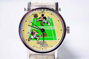 ヴィンテージ　 BRADLEY　初期テニス　 ミッキーマウス ＆ ミニーマウス 　手巻腕時計　クローム　ＳＷＩＳＳ　ブラッドレイ