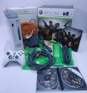 美品/ 動作品 Microsoft XBOX360 HDD 60GB マイクロソフトXbox360 +バイオハザード5 ゲームソフト セット 箱付(H-48)